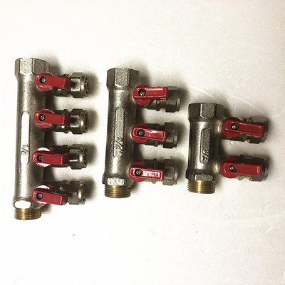 Brass manifold with ball valves